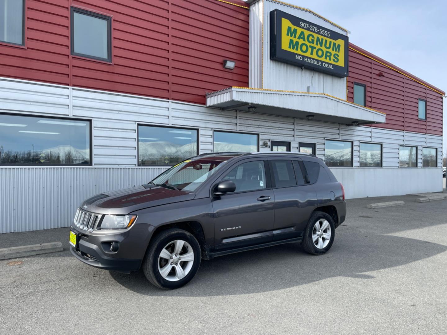 2016 Gray Jeep Compass Sport 4WD (1C4NJDBB2GD) with an 2.4L L4 DOHC 16V engine, auto transmission, located at 1960 Industrial Drive, Wasilla, 99654, (907) 274-2277, 61.573475, -149.400146 - Photo#0